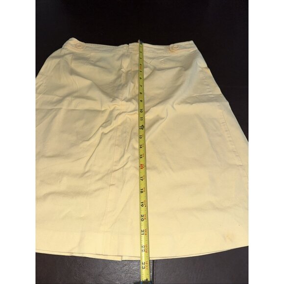 Vintage Style Beige A-Line Skirt With Pleated Back Detail & Button Accents size - Picture 5 of 5